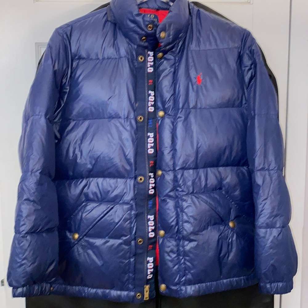 Polo ralph lauren puffer outerwear, Large 14/16, Navy blue